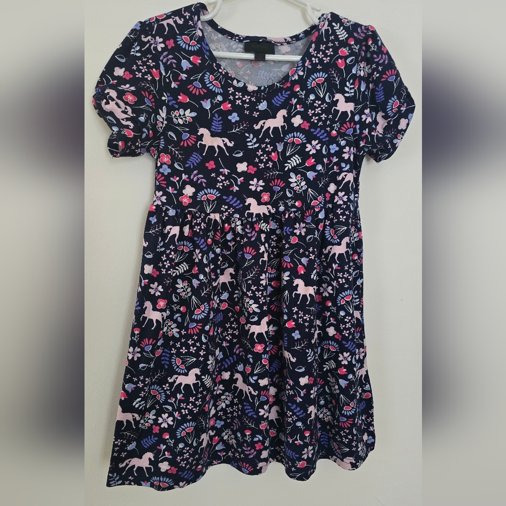 Picapino Floral Unicorn Twirl Dress
